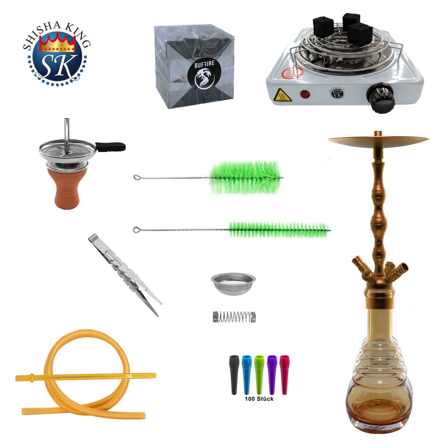 SKS 611 Scarface Shisha Mega Set - Gold / Amber