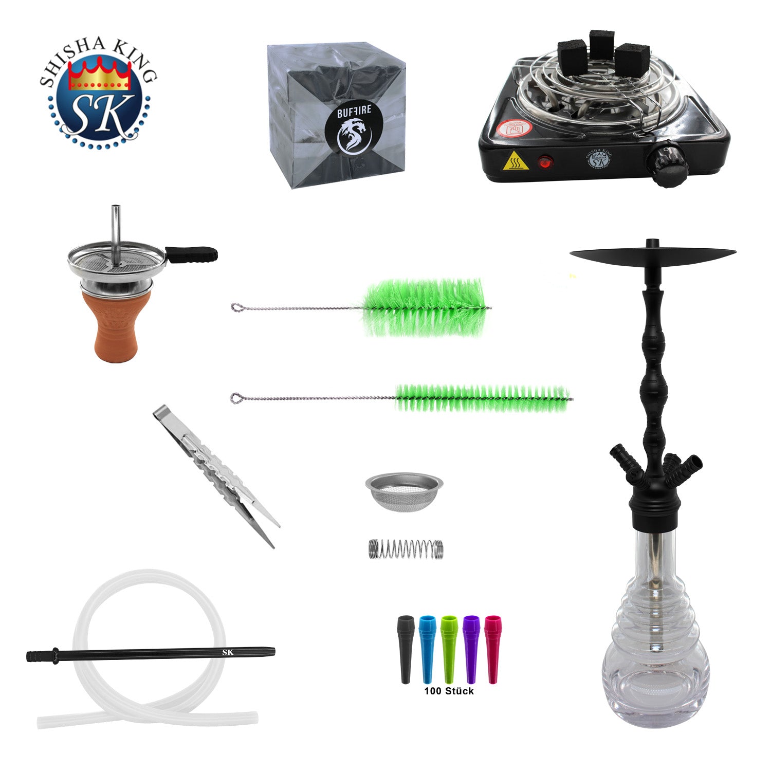 SKS 611 Scarface Shisha Mega Set - Black / Clear