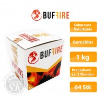 Buffire Kokosnuss Naturkohle 1kg  Buffire Kokosnuss Naturkohle 1kg