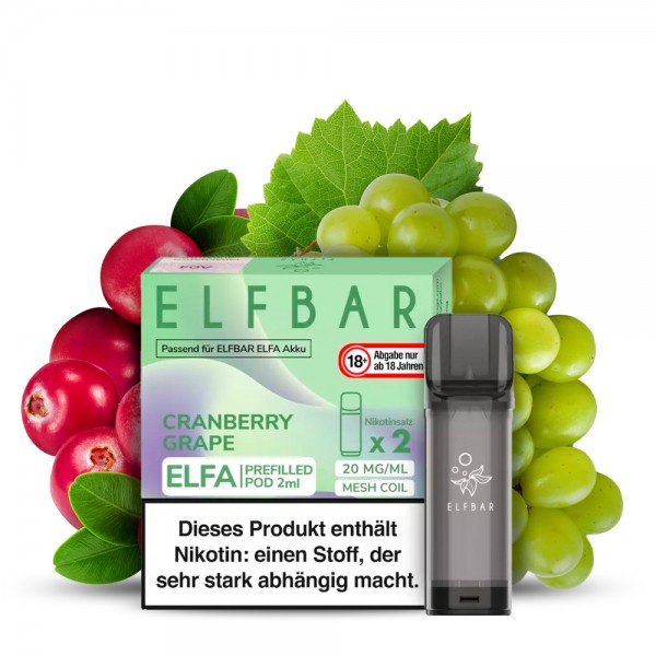 Elfbar ELFA Prefilled POD (2stk) - Cranberry Grape 20mg