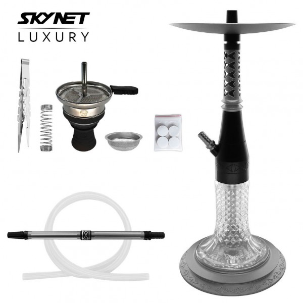 Skynet Luxury Shisha Wasserpfeife grau Set
