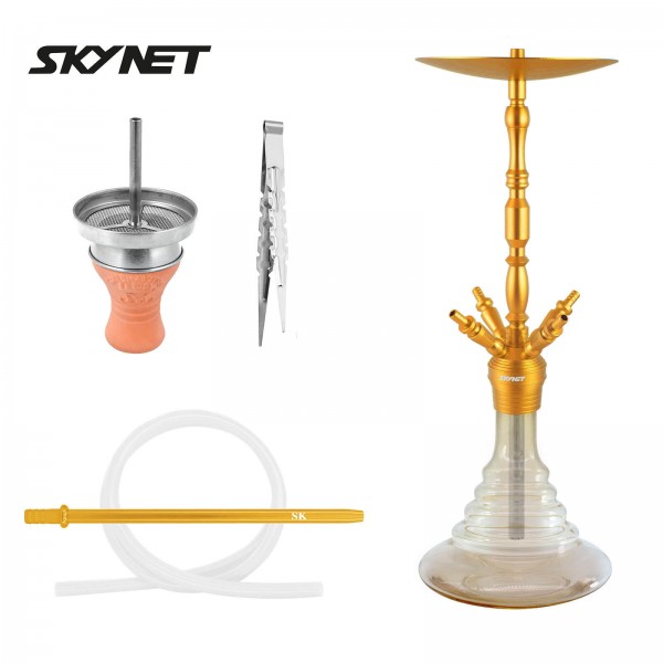 Skynet Air Alu Shisha Wasserpfeife Set Gold / Amber