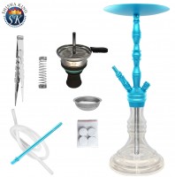 SKS 700 Tiffany Shisha Wasserpfeife Set Skyblue / Clear SKS 700 Tiffany Shisha Wasserpfeife Set Skyblue / Clear
