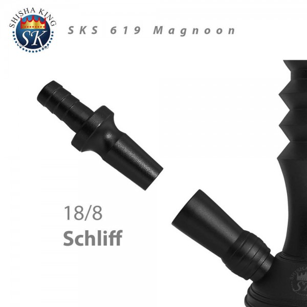 SKS 620 Magnoon Shisha Black / Clear Schlauchadapter