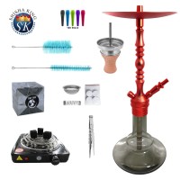 SKS 619 Magnoon Shisha Mega Set Red / Light Black SKS 619 Magnoon Shisha Mega Set Red / Light Black