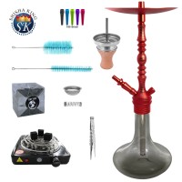SKS 620 Magnoon Shisha Mega Set Red / Light Black SKS 620 Magnoon Shisha Mega Set Red / Light Black