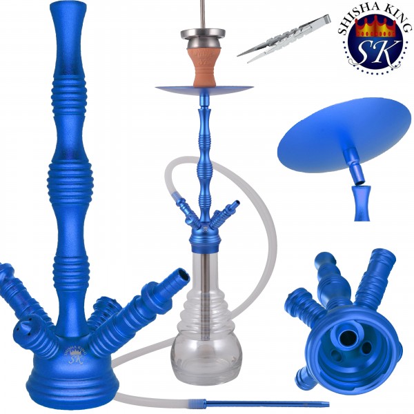 SKS 610 VAPOR Shisha Wasserpfeife Set Blue / Clear