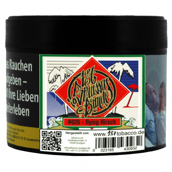 187 Strassenbande Shisha Tabak 200g Flying Hirsch