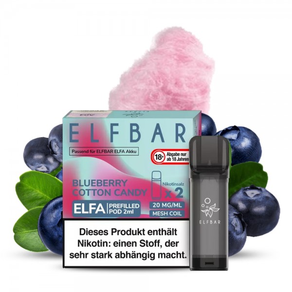 Elfbar ELFA Prefilled POD (2stk) - Blueberry Cotton Candy 20mg