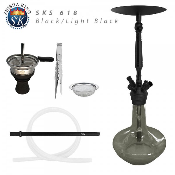 SKS 618 SNAP's Shisha Wasserpfeife Set Black / Light Black