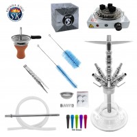 SKS 635 Fiesta Edelstahl Shisha Wasserpfeife im Mega Set - viel Zubehör SKS 635 Fiesta Edelstahl Shisha Wasserpfeife im Mega Set - viel Zubehör
