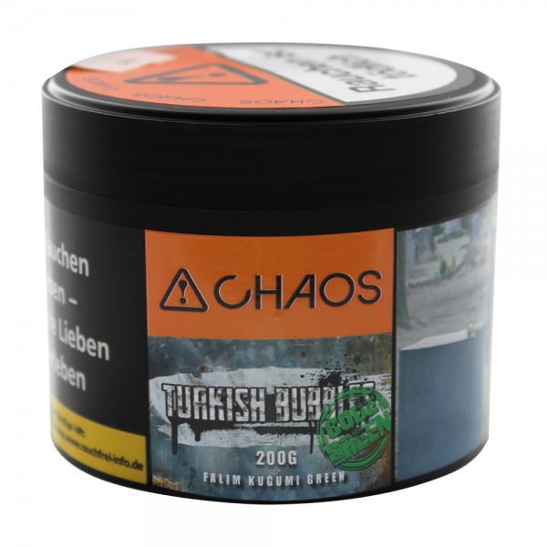 Chaos Shisha Tabak 200g Turkish Bubbles Code Green